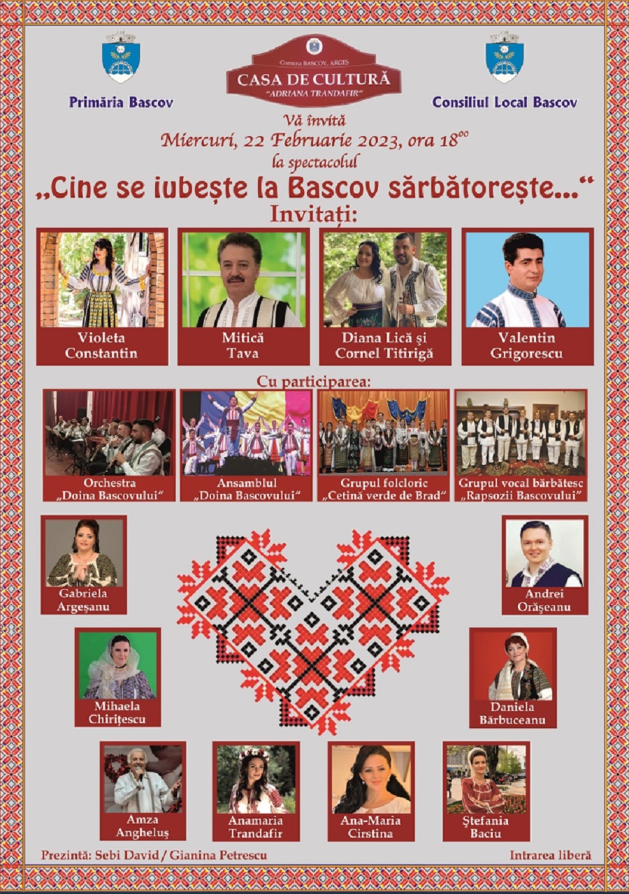 ”Cine se iubește, la Bascov sărbătorește” – Un spectacol de excepție la Casa de Cultură
