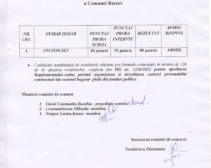 REZULTAT EXAMEN PROMOVARE la CASA DE CULTURĂ BASCOV