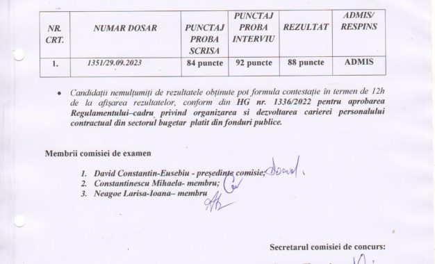 REZULTAT EXAMEN PROMOVARE la CASA DE CULTURĂ BASCOV