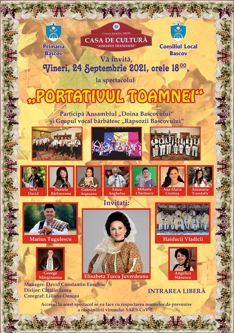 PORTATIVUL TOAMNEI, un nou spectacol de folclor autentic la Casa de Cultură „Adriana Trandafir”