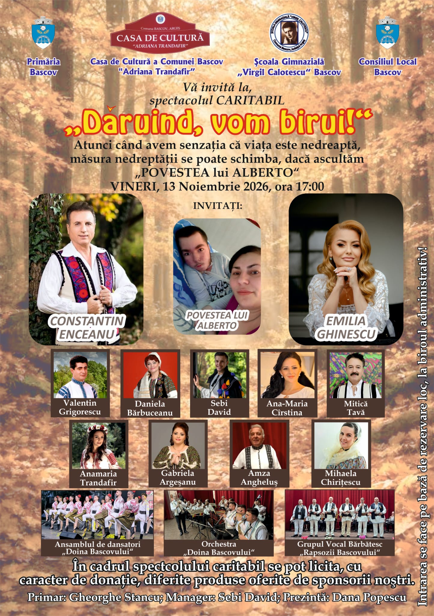 Dăruind, vom birui! – Spectacol caritabil la Bascov